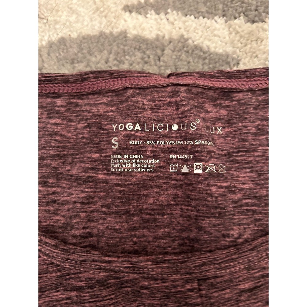 Yogalicious Lux Crisscross Crop Top in Dark Pink - Picture 4 of 5